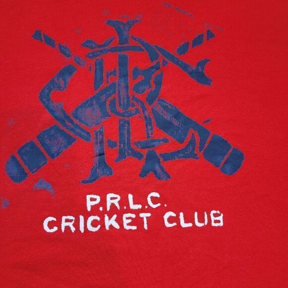 Polo Ralph Lauren Men's T-Shirt XL (18-20) Red Cricket Club CrewNeck - Picture 2 of 7